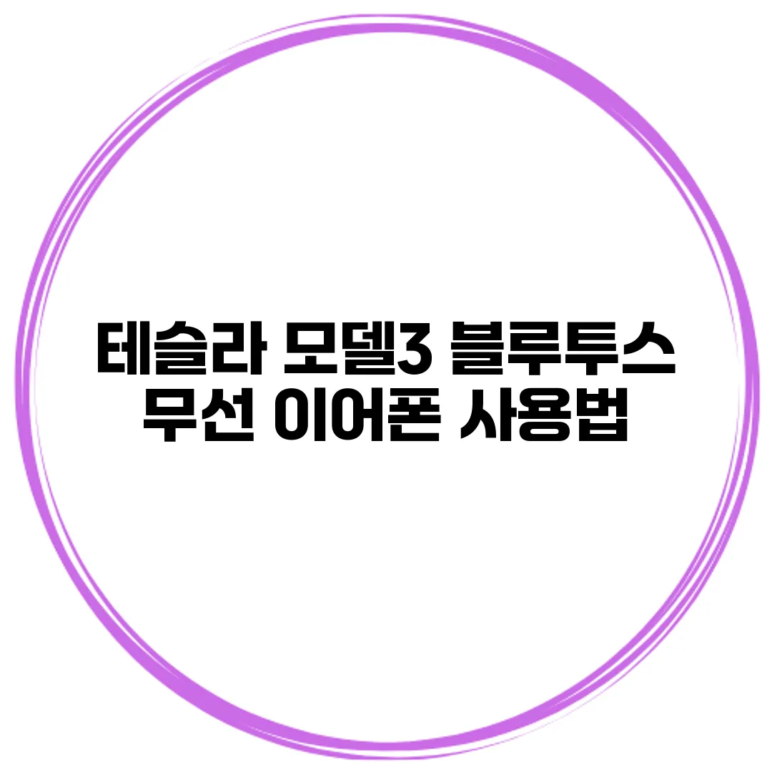 테슬라 모델3 블루투스 무선 이어폰 사용법